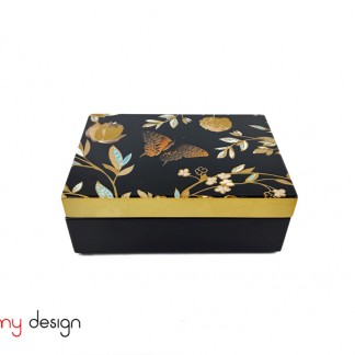 Rectangle lacquer box with butterfly and flower pattern12*17*6 cm